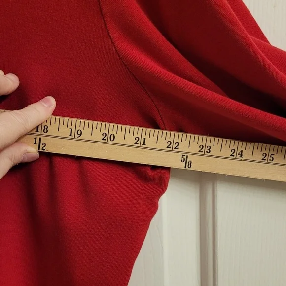 Women's Red V-Neck Long Sleeved Top XXL - Picture 4 of 6